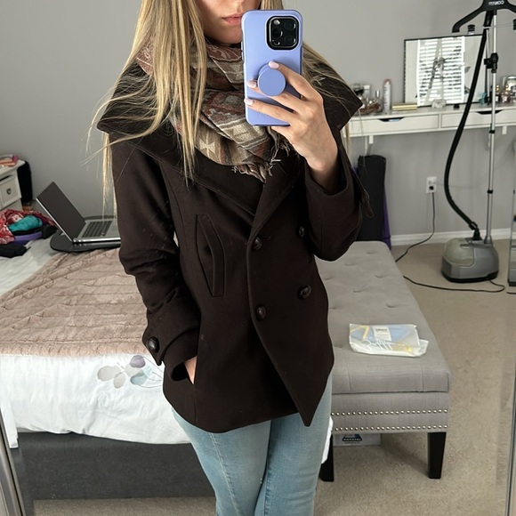 Aritzia Babaton Howell Wool Cashmere Pea Coat - Picture 2 of 4